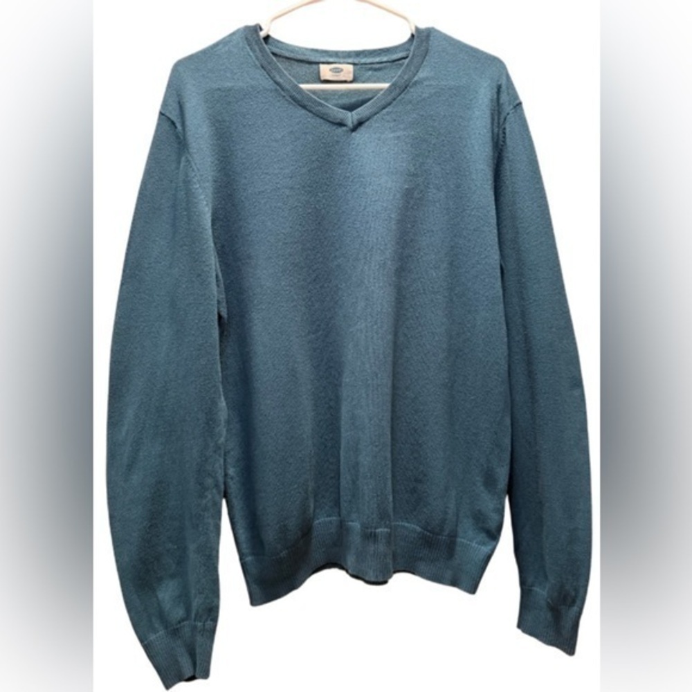 Old Navy Men’s Cotton V-Neck Teal Sweater Size Medium